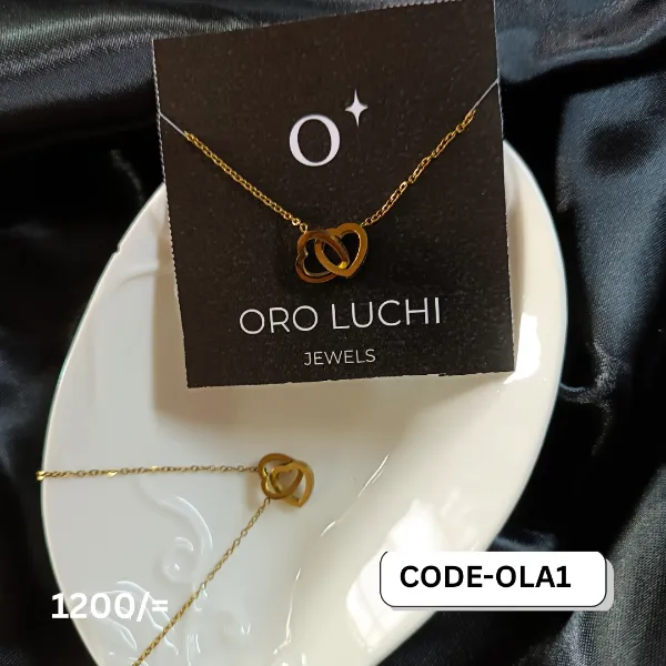 Oro Luchi Minimalist Mutual Affinity Double Ring Necklace - Gold