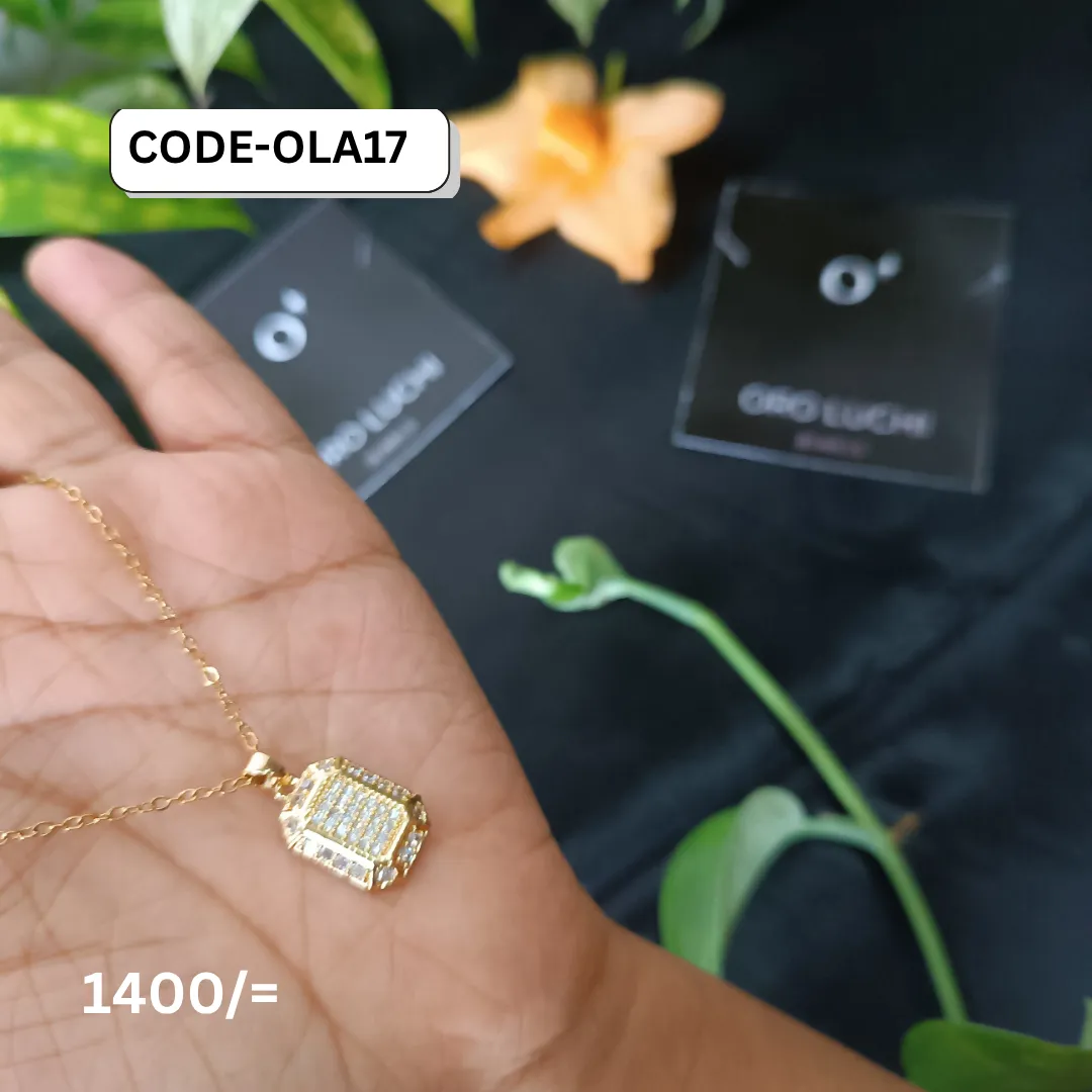 Oro Luchi Full Diamond Square Plate Pendant Choker
