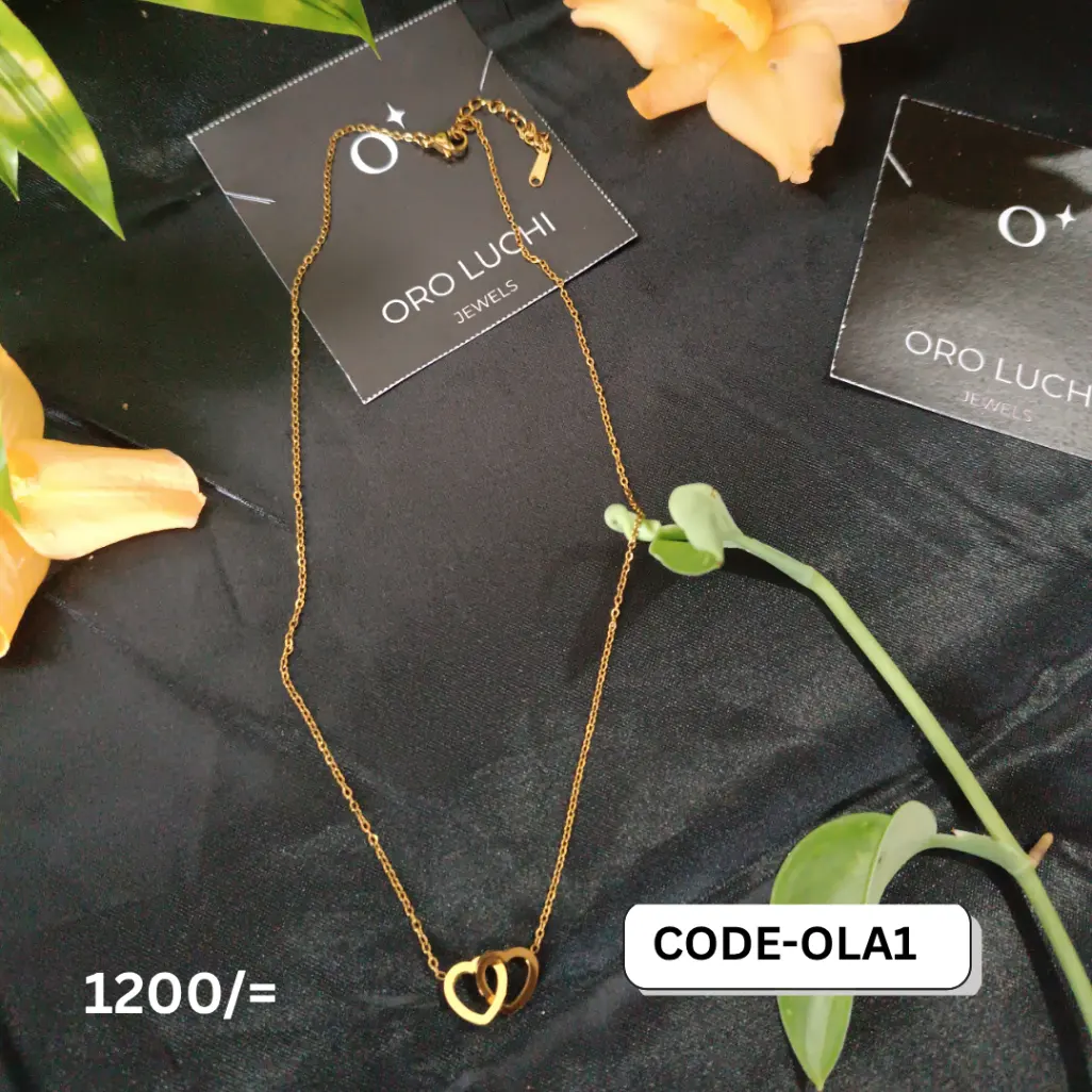 Oro Luchi Minimalist Mutual Affinity Double Ring Necklace - Gold