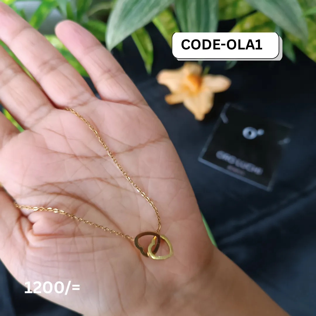 Oro Luchi Minimalist Mutual Affinity Double Ring Necklace - Gold