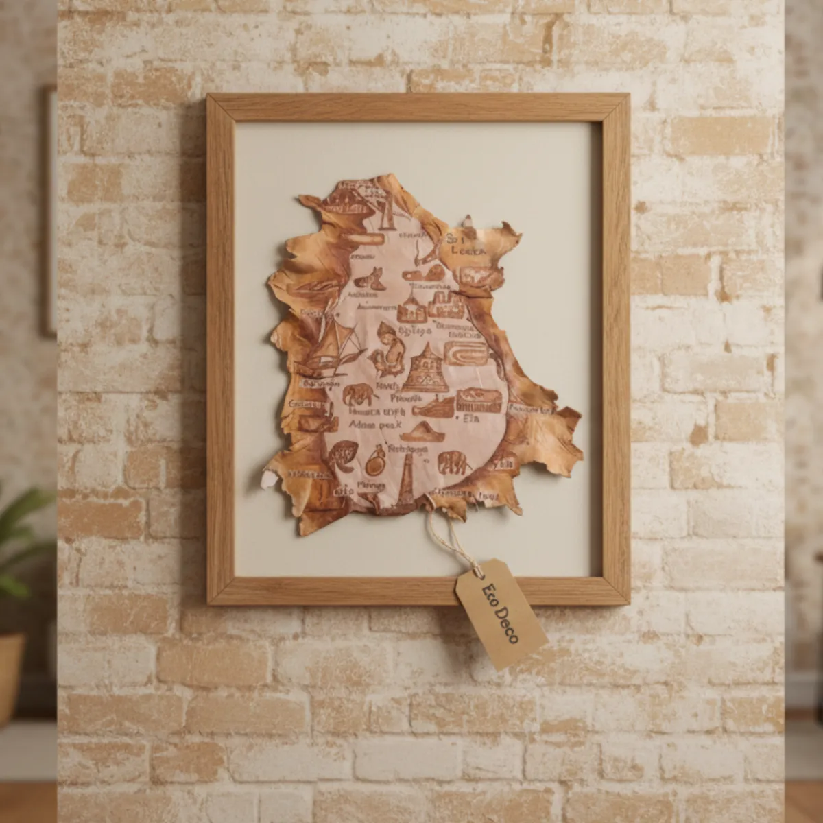 Handcrafted Genuine Leather Sri Lanka Map